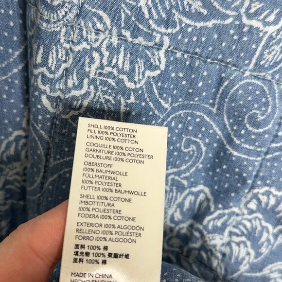 FREE PEOPLE Dolman Lotus Jacket Denim Chambray Quilted Bomber Jacket - Picture 9 of 10